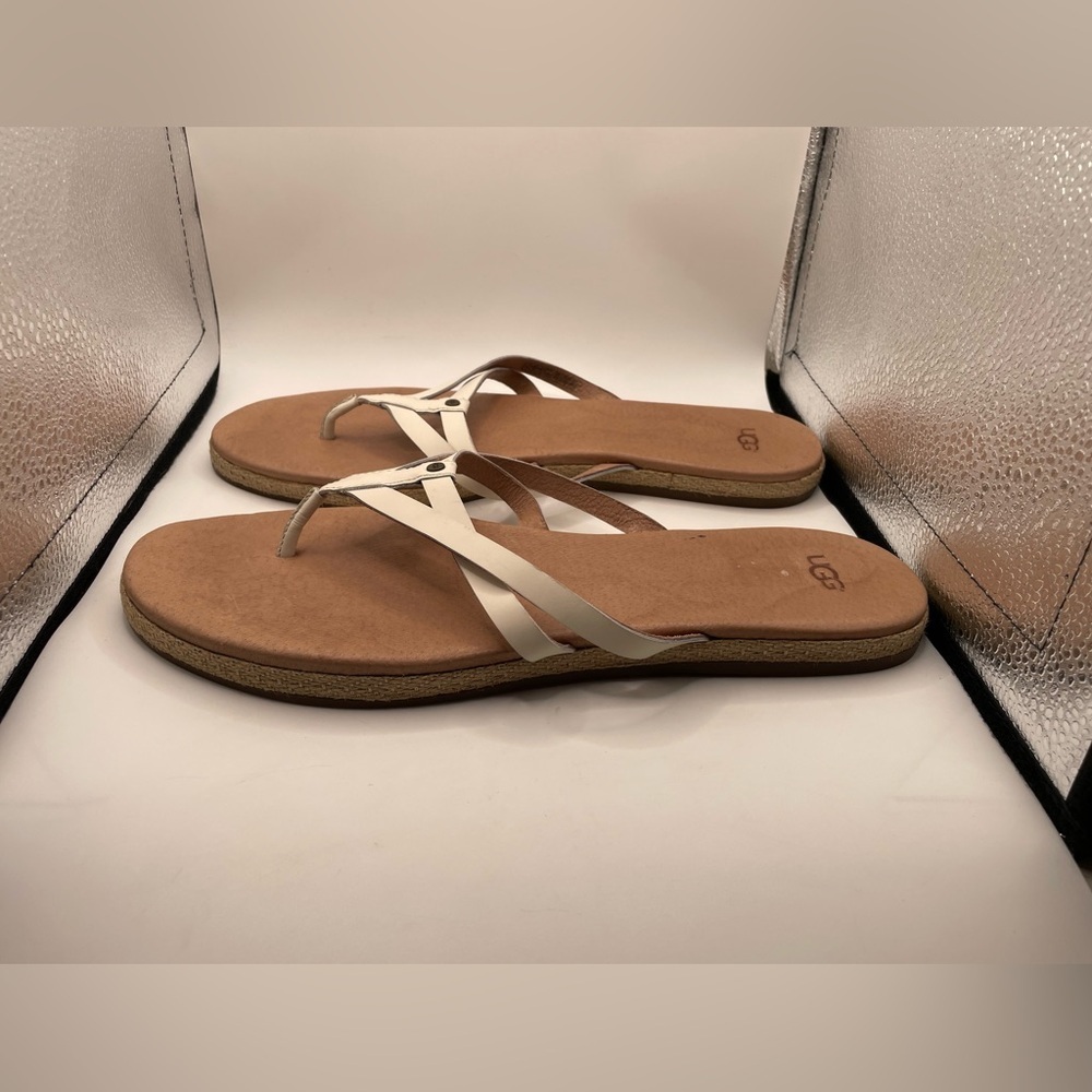 UGG Annice women’s white leather sandals size 11